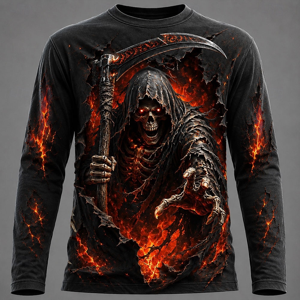 3D Printing Custom - Camiseta Masculina de Manga Longa com