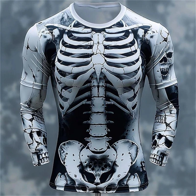 3D Printing Custom - Camisetas masculinas de manga comprida com