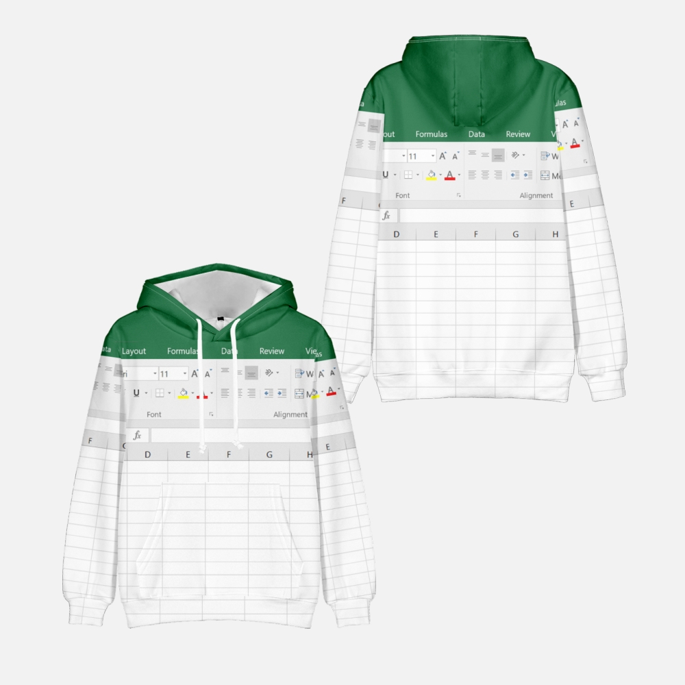 3D Printing Online Service - Casual excel hoodie para homem e