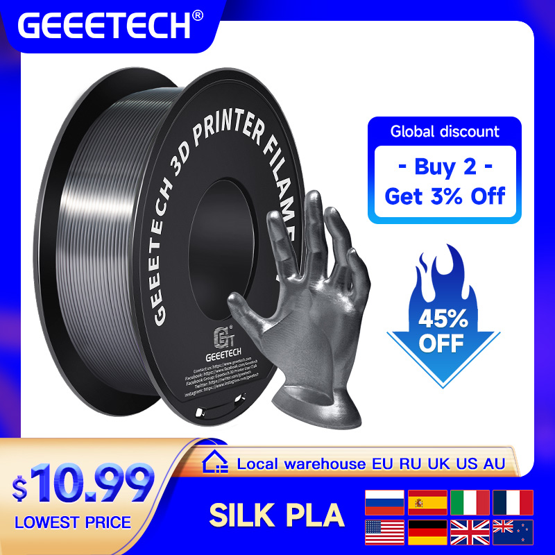 Filamento PLA de seda Geeetech - 3D Printing Nylon avaliação e preço